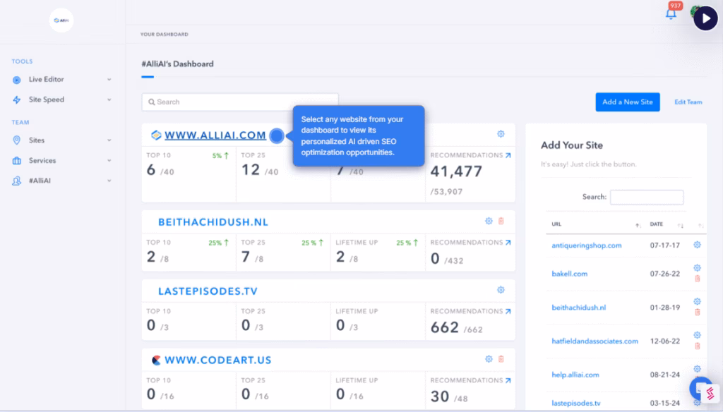 AlliAI seo tool