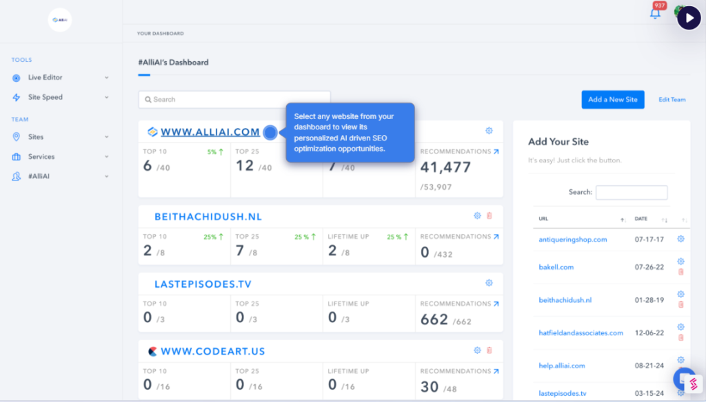 AlliAI seo tool