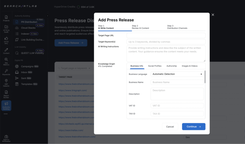 search atlas press release distribution