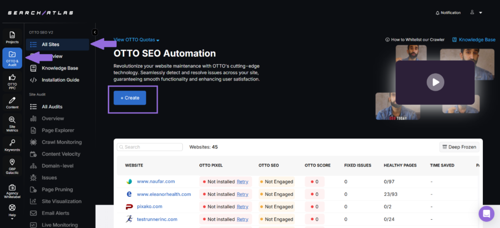 otto seo automation for seo audit