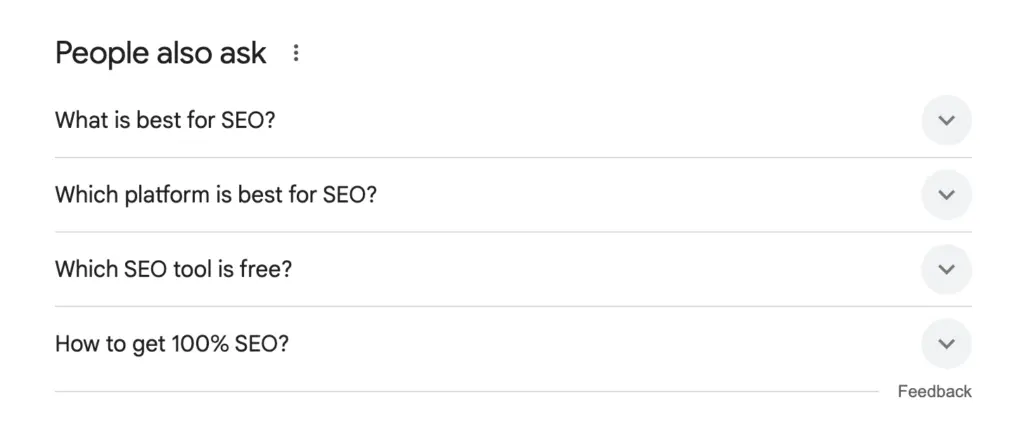 people also ask section on google