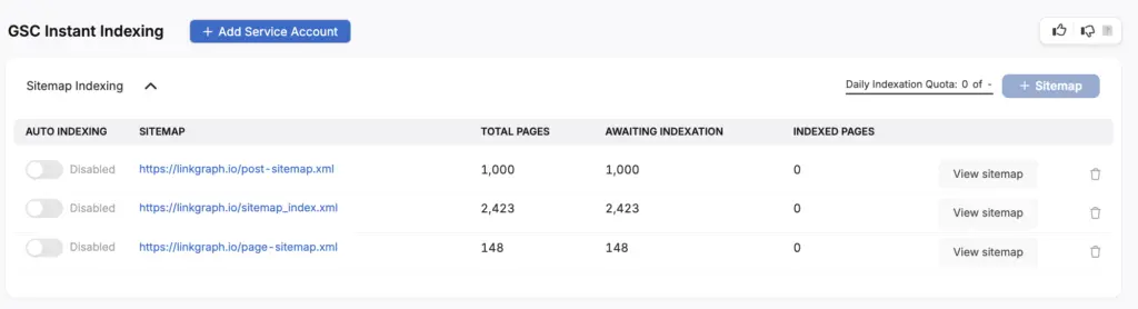 GSC instant indexing search atlas otto seo