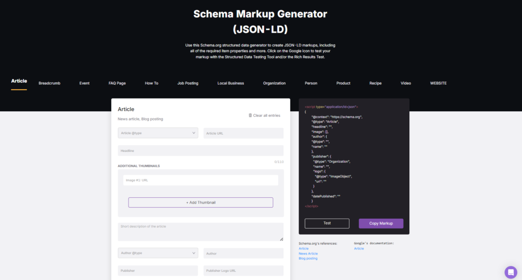 search atlas schema markup generator tool