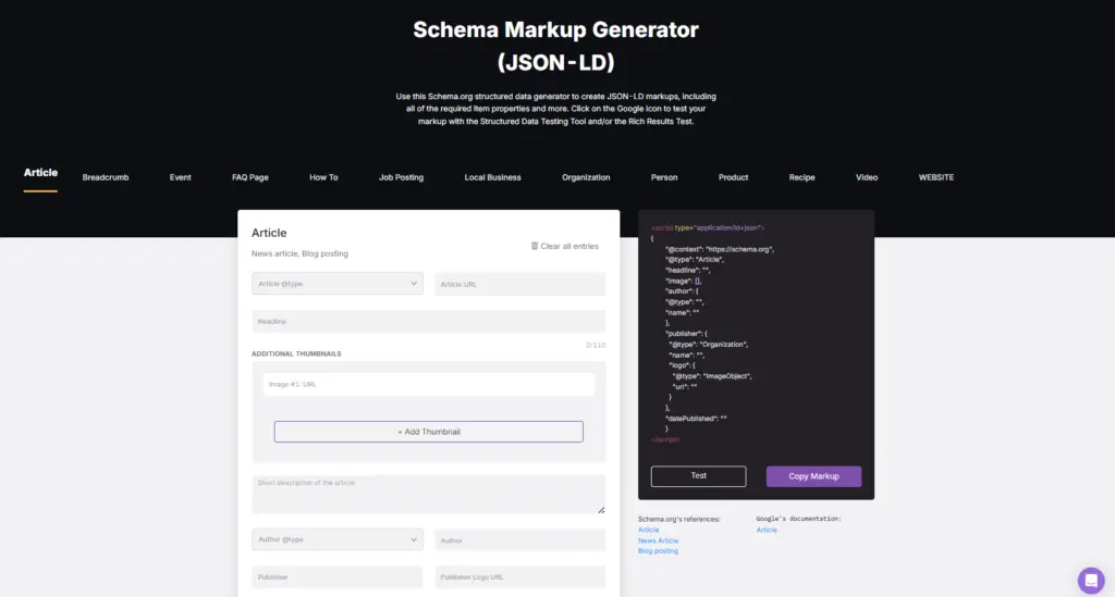 search atlas schema markup generator tool