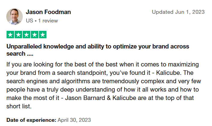 Kalicube subscribers review 1