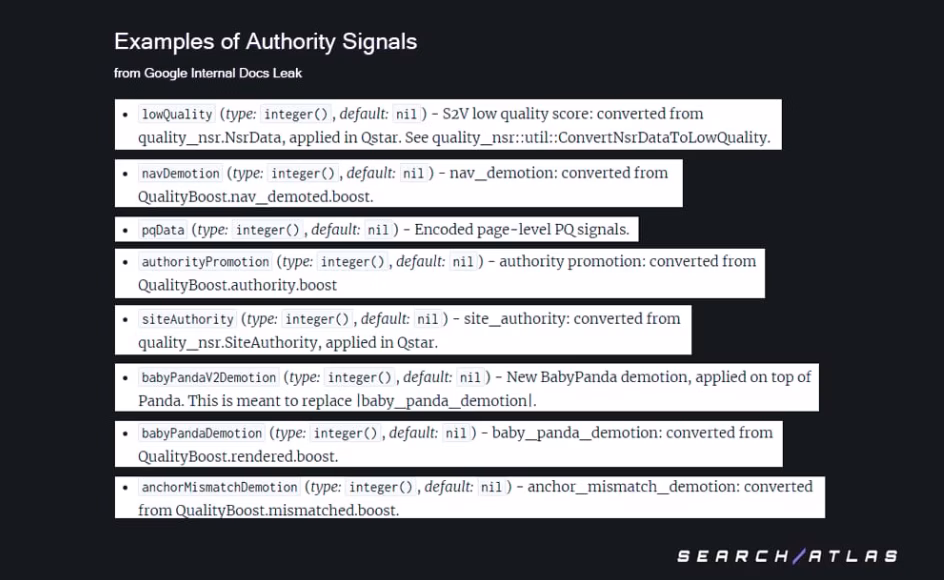 examples of authority signals