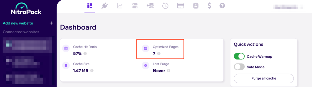 nitropack dashboard