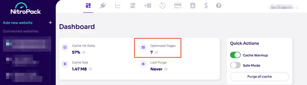 nitropack dashboard