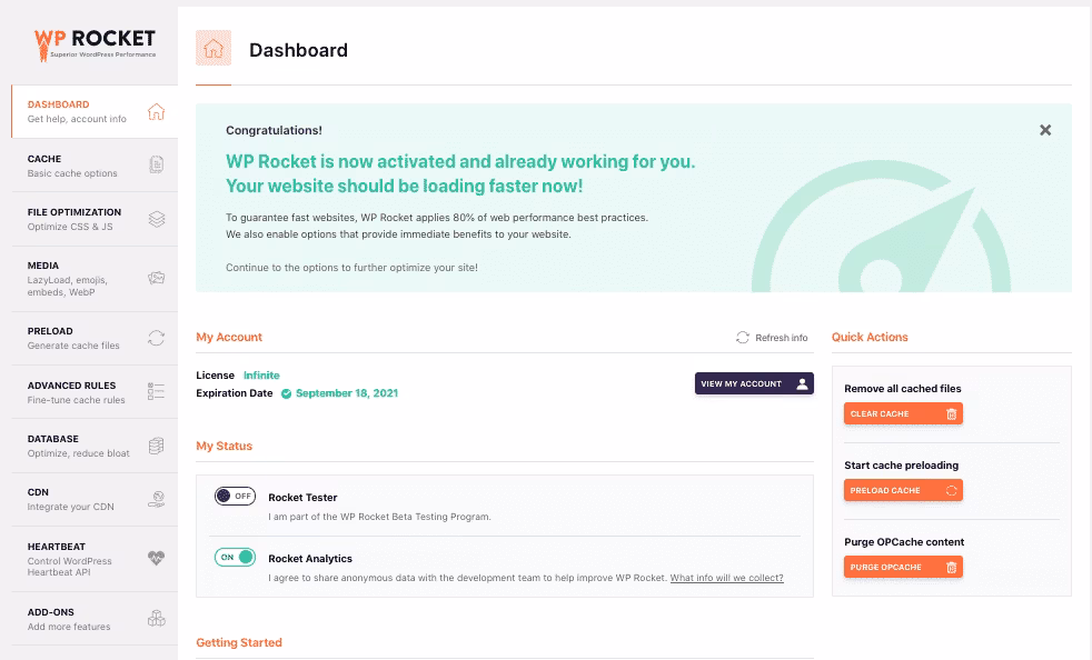 wp-rocket-dashboard