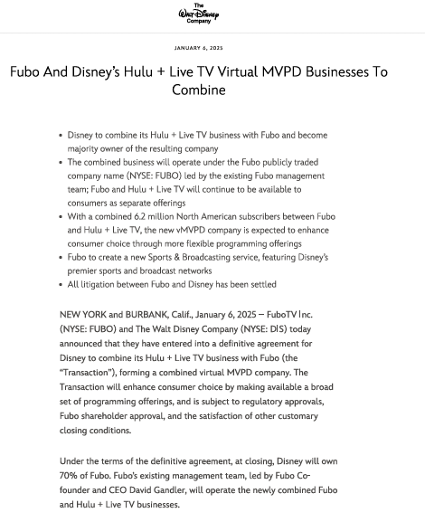 Mergers and Acquisitions Press Release