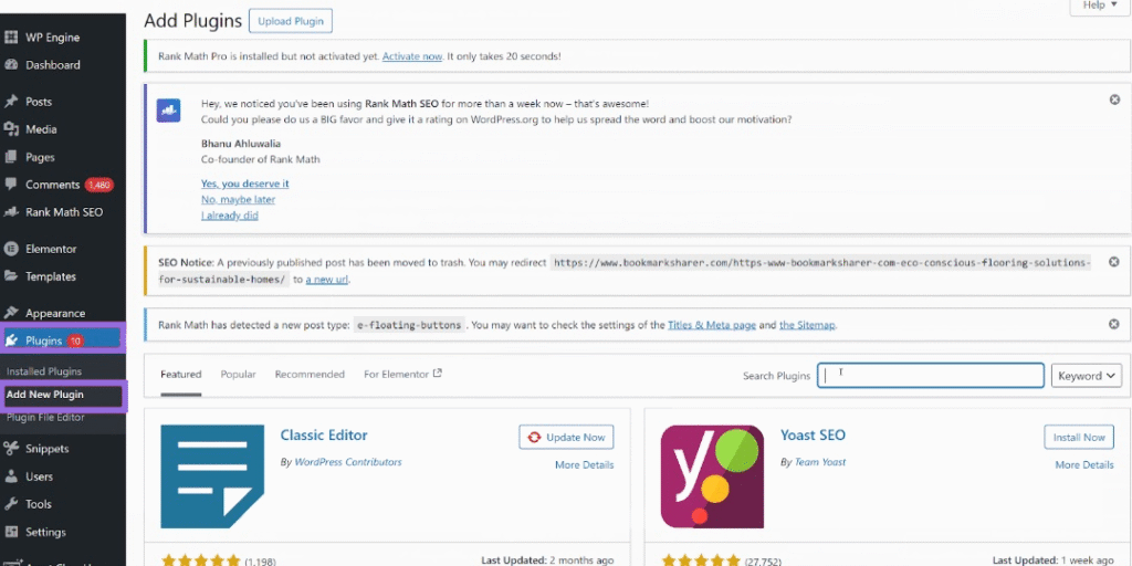 Installing searchatlas wordpress plugin step 1