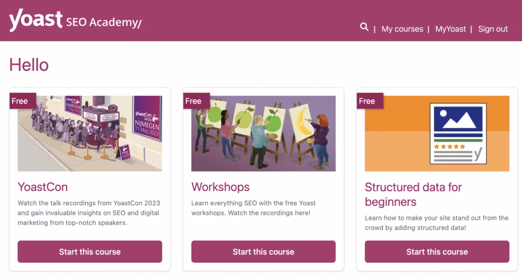 Online SEO training - Yoast SEO