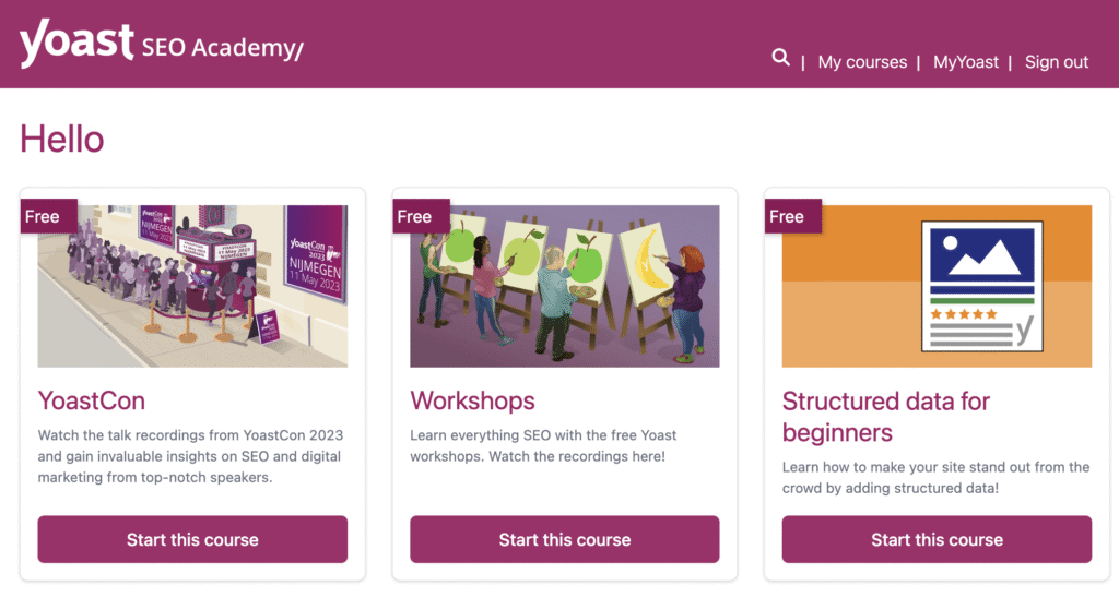 Online SEO training - Yoast SEO
