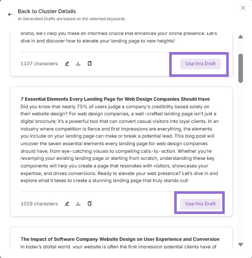 Search Atlas Content Planner tool step 5