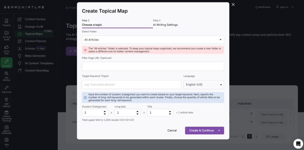 Search Atlas topical maps section step 2