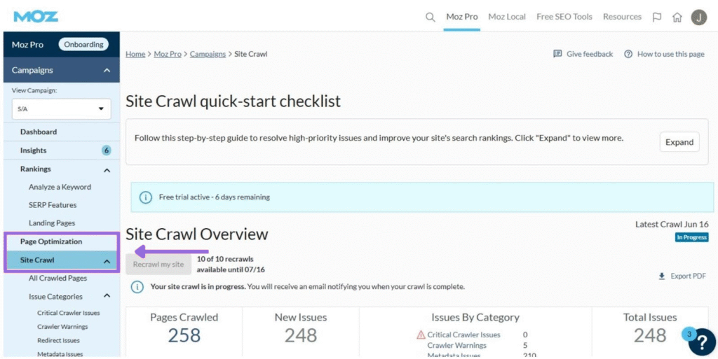 export moz pro campaign 2