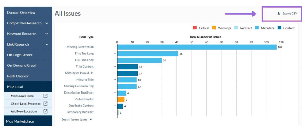 export moz pro campaign 3