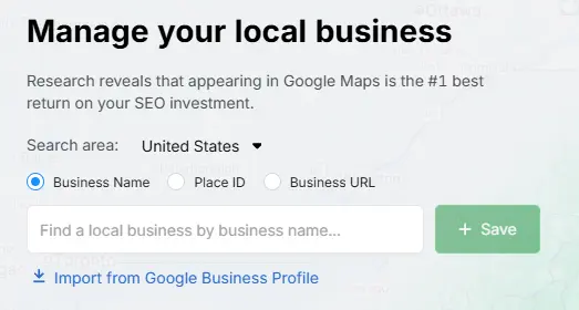 Set Up GBP Project in Search Atlas step 2