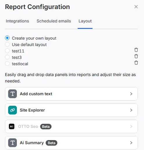 search atlas set up report Builder step 4