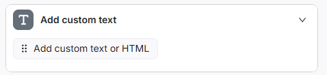 add custom text or html search atlas set up report Builder step 5