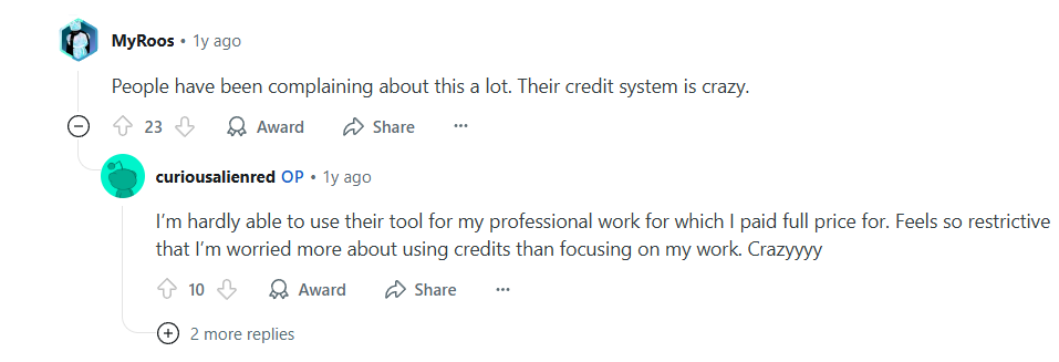 Reddit users about Ahrefs credit system
