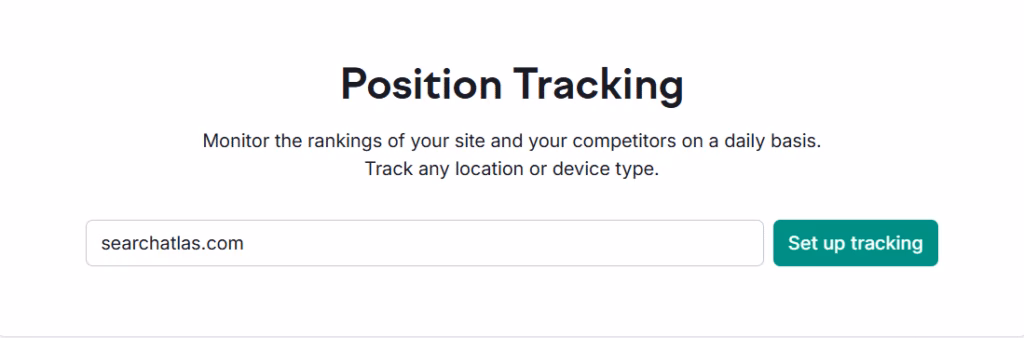 Navigating to Semrush position tracking tool