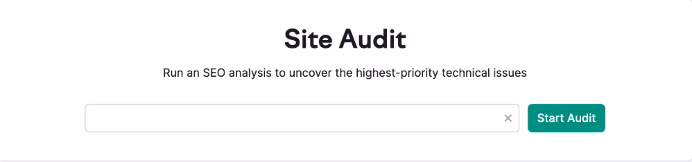 Navigating to Semrush site audit tool