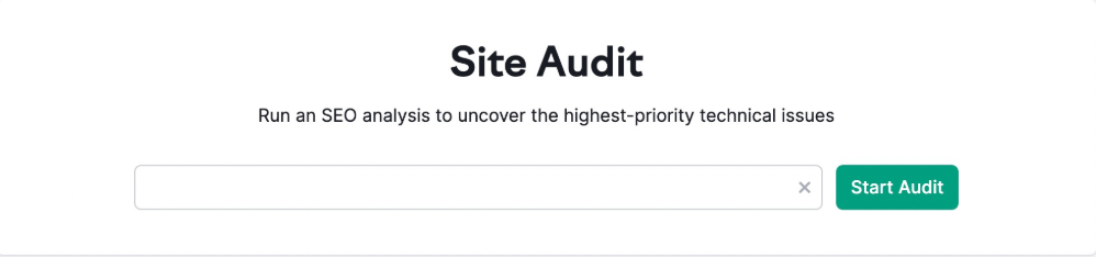 Navigating to Semrush site audit tool