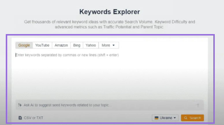 Keywords explorer ahrefs navigation