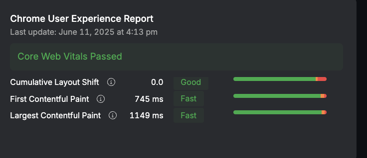 core web vitals in the search atlas site auditor