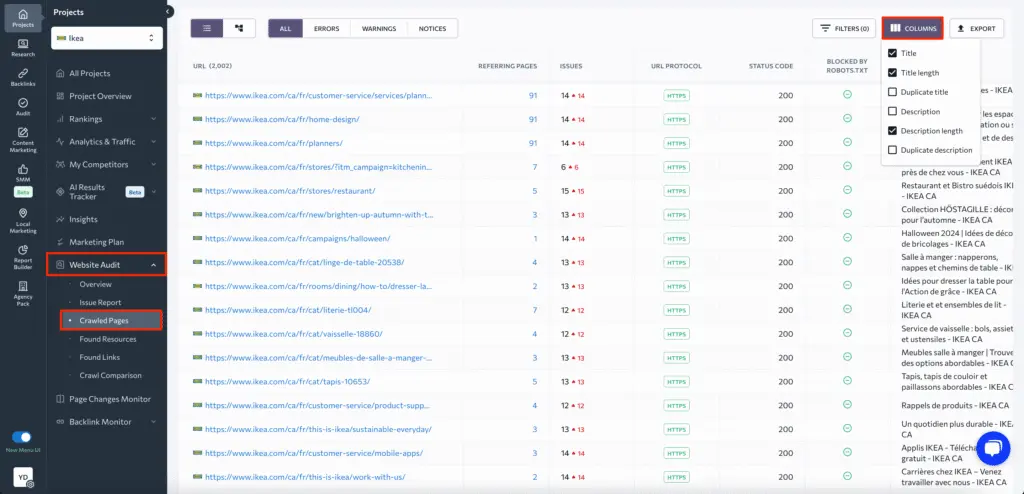 se ranking website audit 1