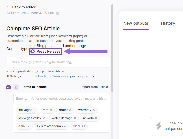 search atlas content genius select press release