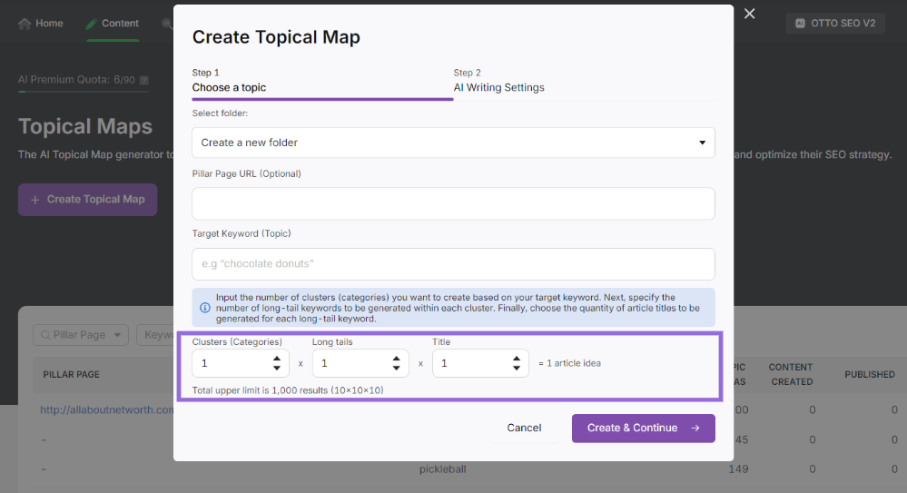 search atlas create topical map step 2