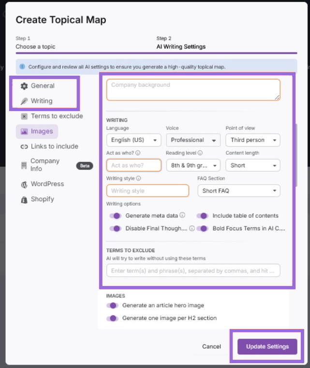 search atlas create topical map step 3