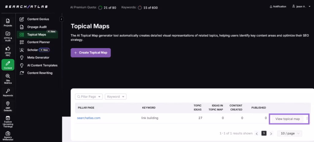 search atlas create topical map step 4