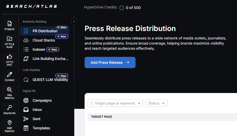 search atlas press release distribution tool