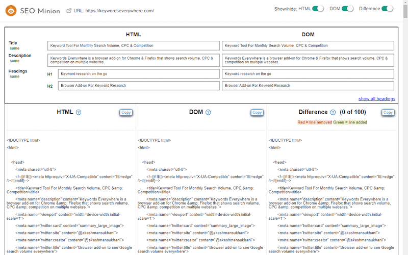 seo minion chrome extension