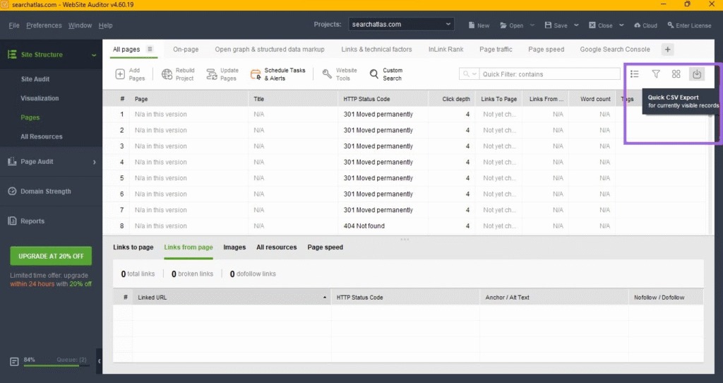 seo powersuite WebSite Auditor migration 3