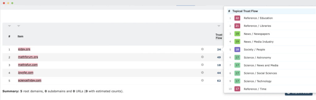 Majestic Bulk Backlink Checker