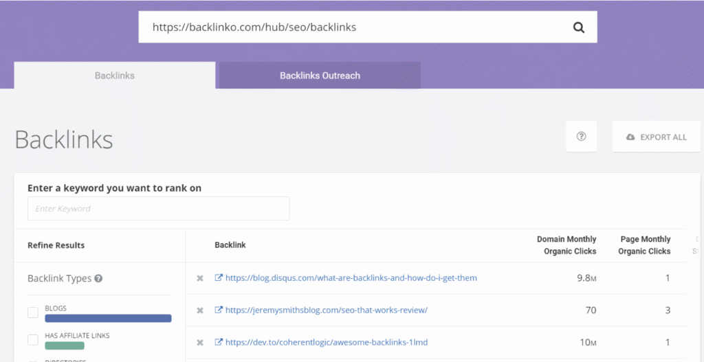 spyfu backlink tool