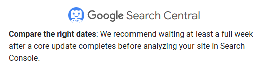 google recommends waiting the update