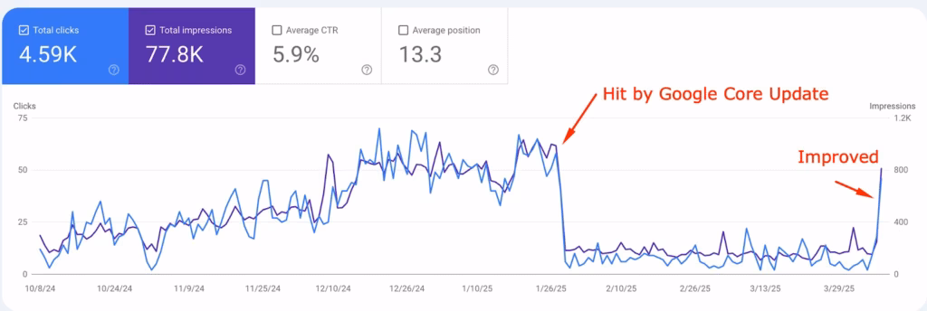 google core update ECommerce Lost 50% of Its Traffic
