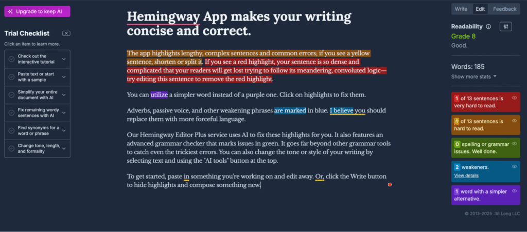 hemingway app