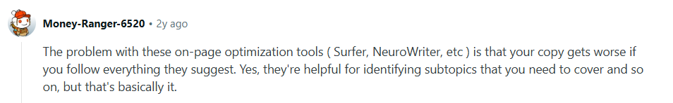 Reddit surfer SEO review 5