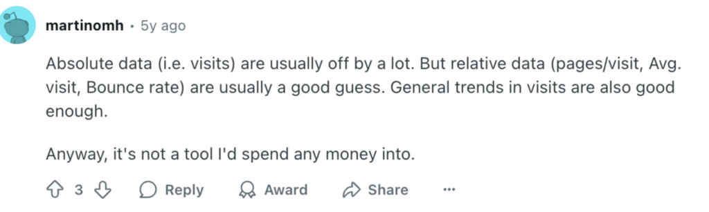 similarweb review on reddit