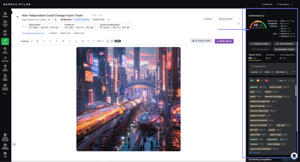 search atlas content genius score