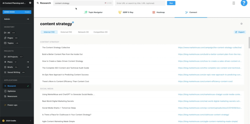 clustering content marketmuse