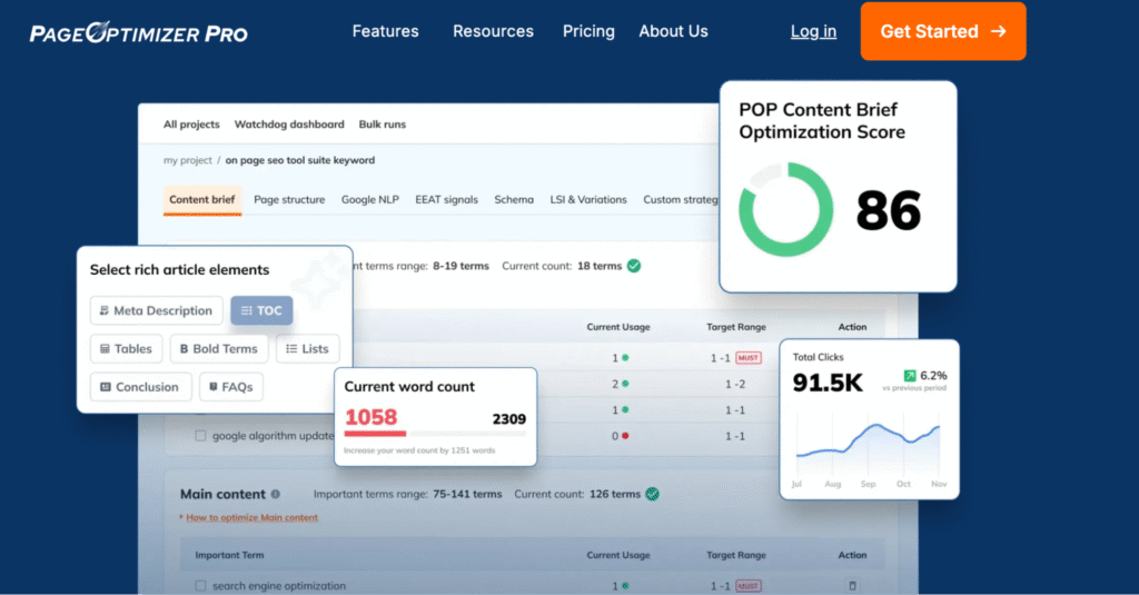 features in page optimizer pro