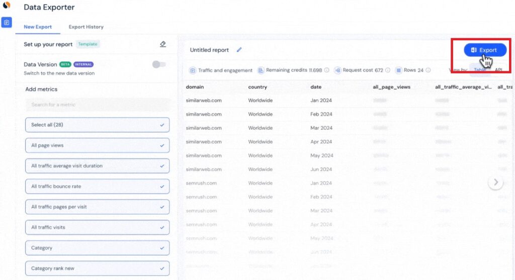 similarweb data exporter step 4