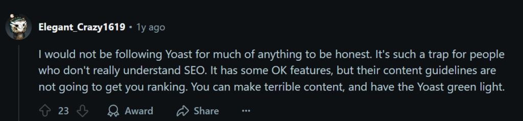 yoast seo reddit comment 2
